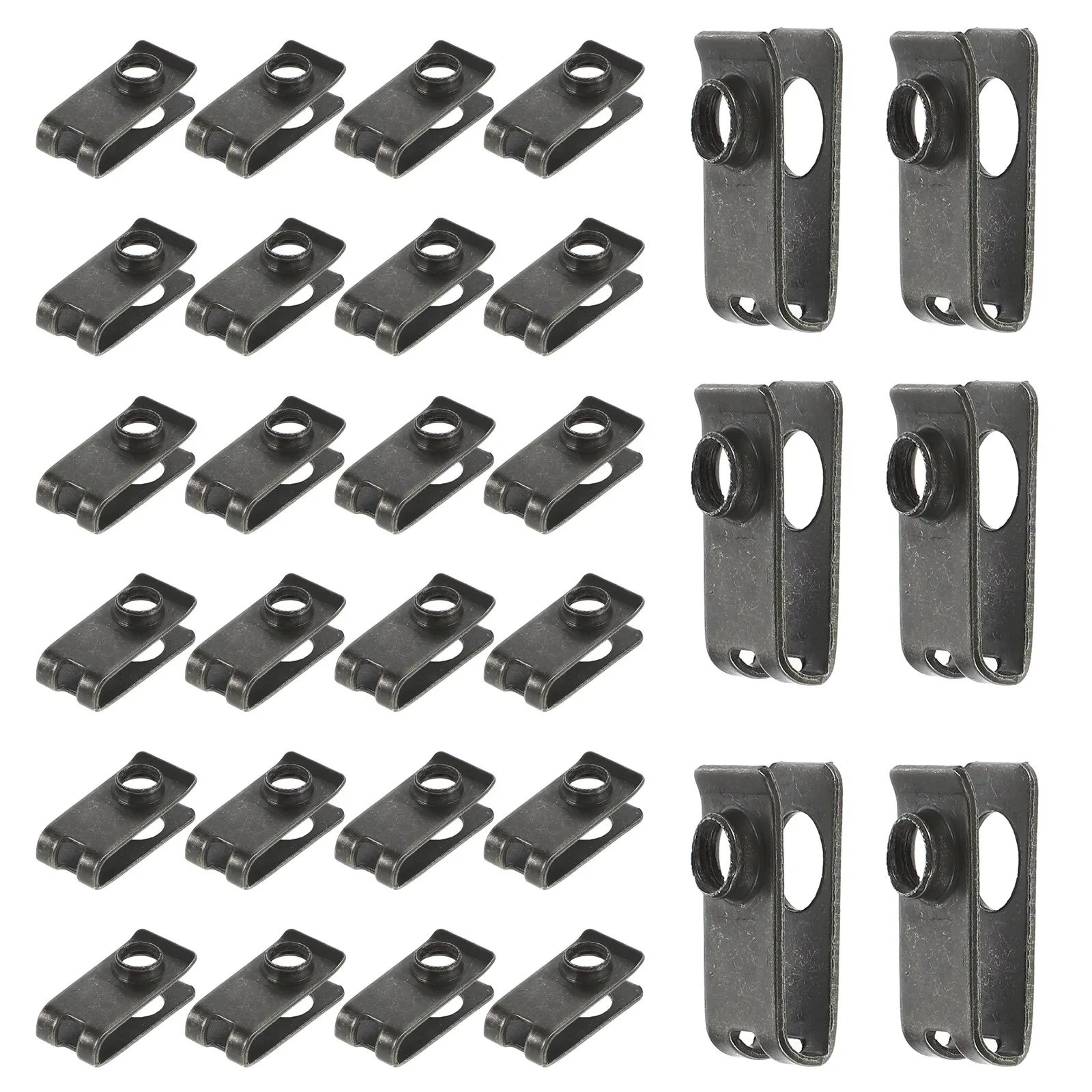 50Pcs M6 Self-Tapping License Plate Screw Base Black Metal Fastener Clips with Quick-Clip Base Theft-Proof Front Rear Mounting