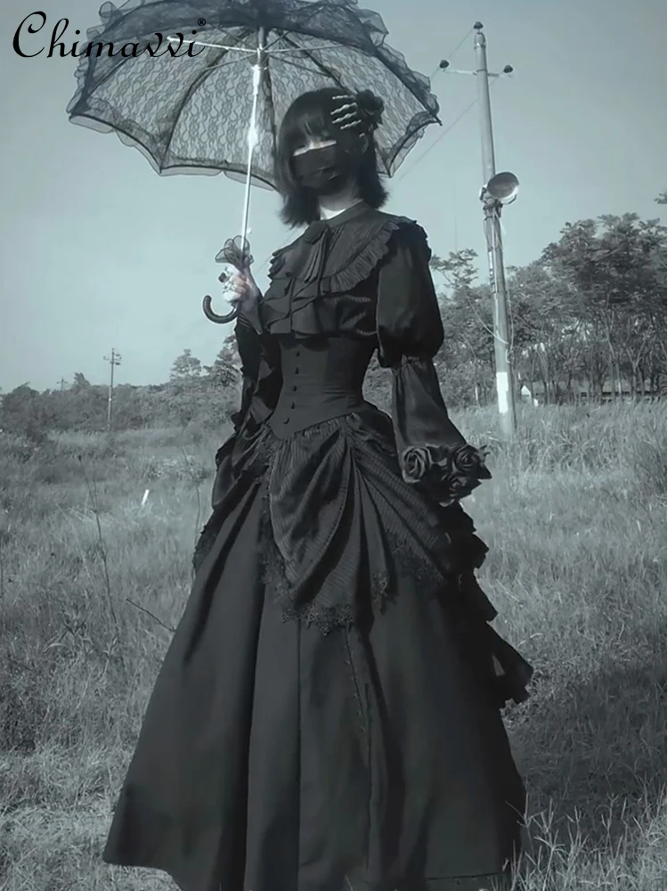 Black Lolita Gothic Long Sleeve Shirt High-waist Skirt 2025 Autumn Clothes New Nun Style Sk Sets Elegant Cos Women's Outfits - AliExpress 200000345 Black Lolita Gothic Long Sleeve Shirt High-waist Skirt 2025 Autumn Clothes New Nun Style Sk Sets Elegant Cos Women's Outfits - AliExpress 200000345