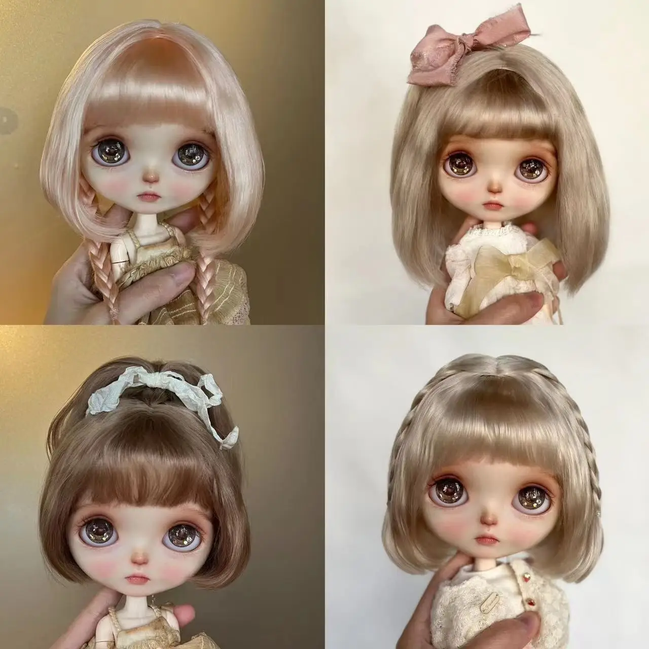 Dula Doll Wigs for Blythe Qbaby Mohair Short sculpt Microvolumes curls 9-10 inch head circumstance