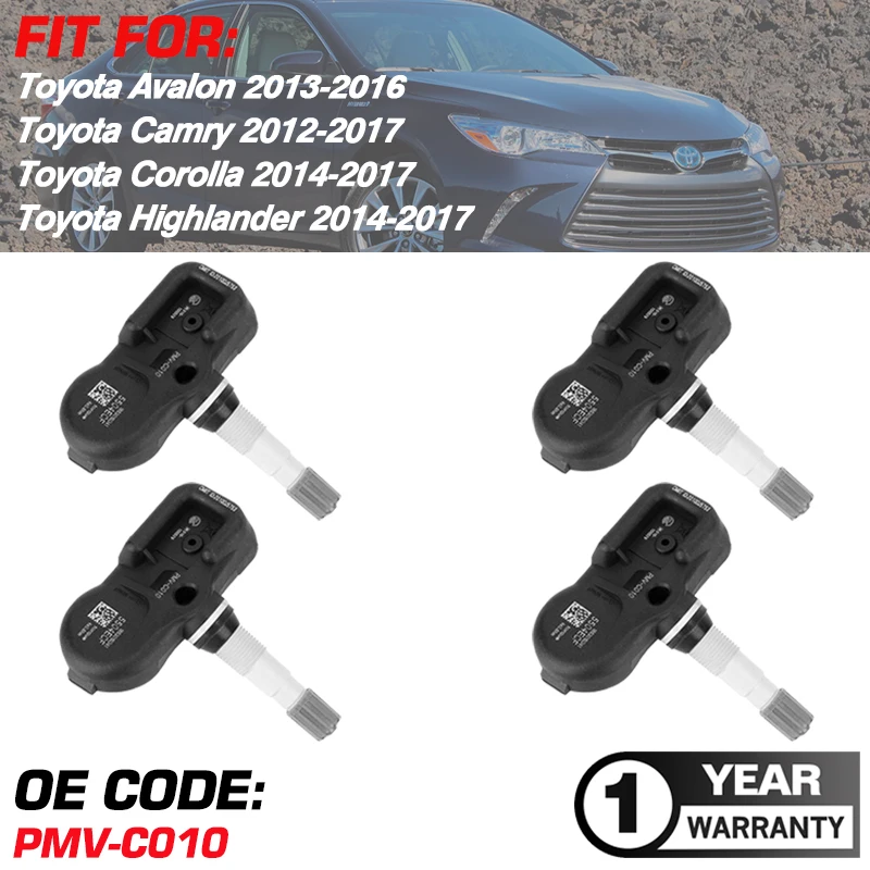 

TPMS For Toyota Avalon 2013-2016 Toyota Camry 2012-2017 Toyota Corolla Toyota Highlander 2014-2017 315 MHZ PMV-C010 42607-30060