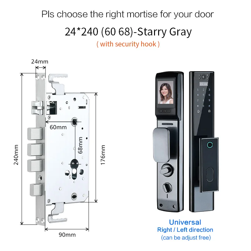 TUYA wifi APP passcode push pull porta principale serratura intelligente con serrature per porte scorrevoli per videocamera