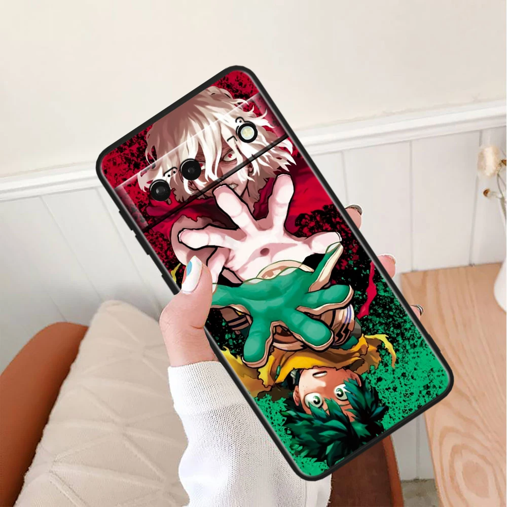 لينة سيليكون أسود حالة الهاتف واقية من العيوب ، M-My Hero ، أنيمي ، بارد ، جوجل بكسل 8 ، 7A ، 7 ، 6A ، 6 ، 5A ، 5 ، 4 ، 4A ، XL ، 5G