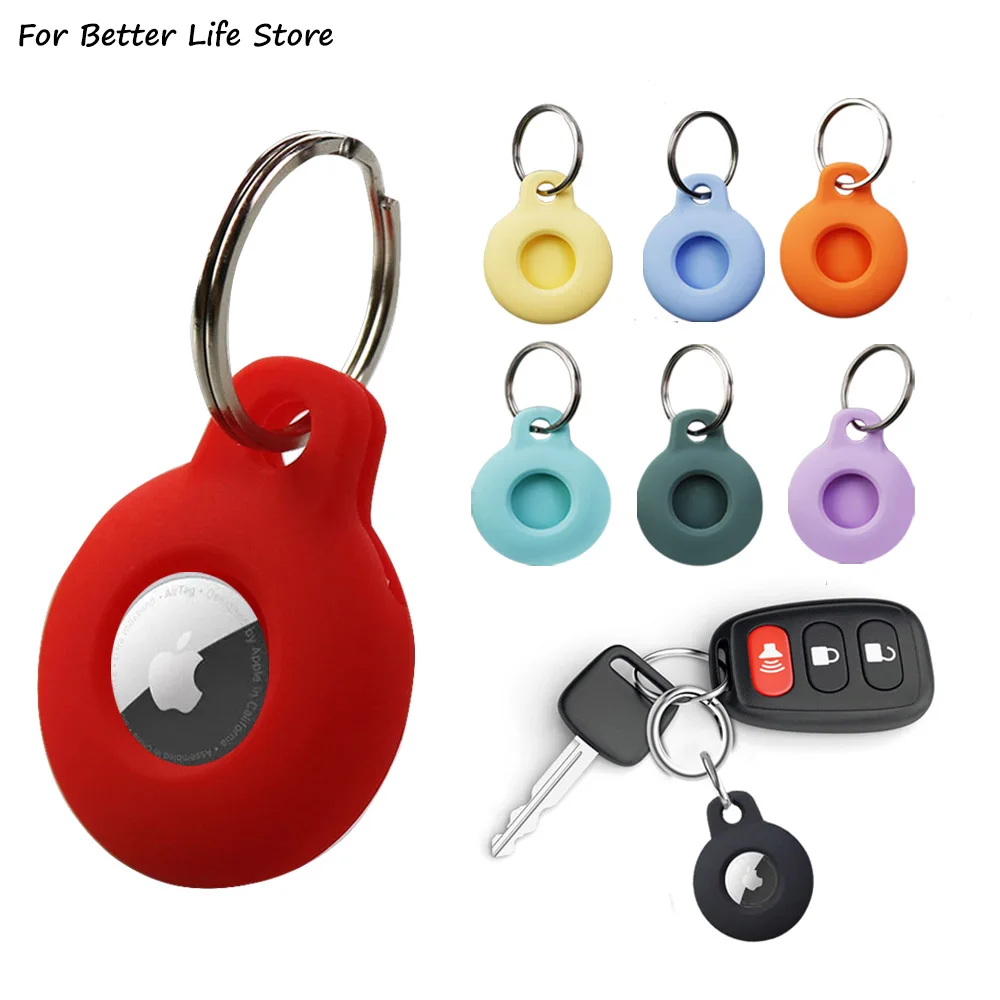 

1PC Silicone For AirTags Tracker Locator Protective Case with Keychain Anti-lost Device Sleeve Smart Accesso ProtectsIm Pacting