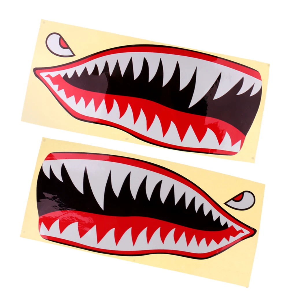 Pack of 2 Mouth Eyes sticker for decals Fishing Boat Kayak Graphics 42x18cm