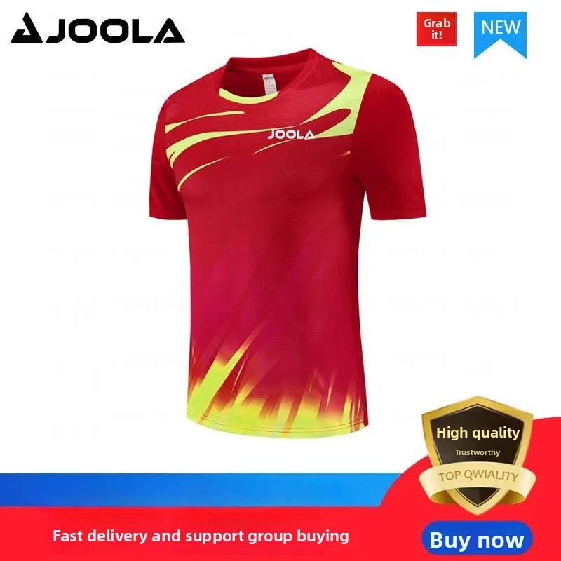 JOOLA's new table tennis and badminton suit short sleeved T-shirt for men and women, quick drying sports suit short sleeved top