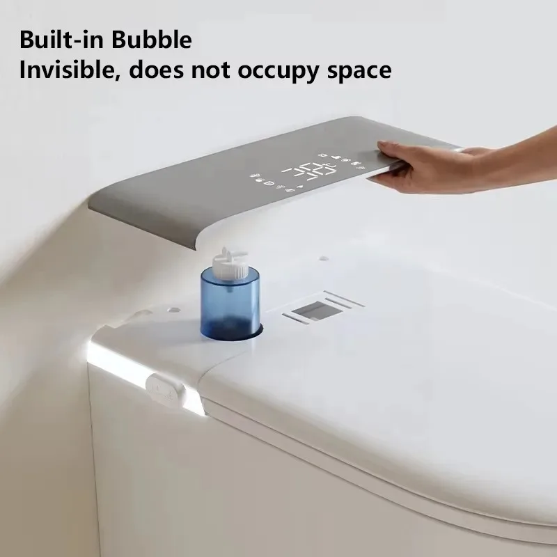 Wall Mounted Rimless Toilet Bidet with Self Cleaning P Trap Automatic Wall Hung WC Suspended Modern Bathroom Sink Faucet System