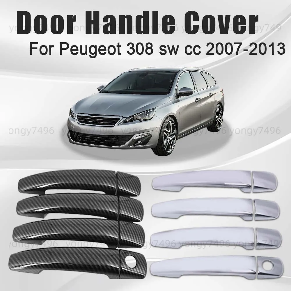 

Обновленная крышка дверной ручки из углеродного волокна для Peugeot 308 SW CC 2007 2008 2009 2010 2011 2012 2013, автомобильные аксессуары заднего вида
