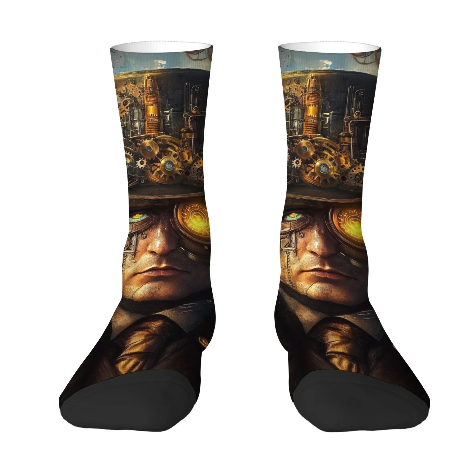 

Мужские носки в стиле стимпанк, механический исследователь, удобные повседневные модные носки в стиле ретро, забавные носки в стиле хип-хоп