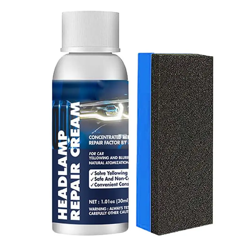 Headlight Renewal Cream Headlight Restoration Polish Cream With Sponge Lens Polisher & Renewal Car Headlight Cleaner For Repair