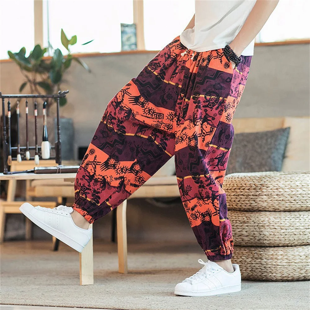 2025 Latest Outdoor Autumn/Winter Fragrant Hemp Men's Pants, Casual Beach Shopping, Spring/Summer Nine Minute Foot binding Divin