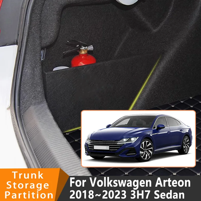Accesorios de automóvil para Volkswagen Arteon 2018 ~ 2023 3H7 Sedan organizador de coche maletero partición lateral maletero piezas de caja de almacenamiento Interior