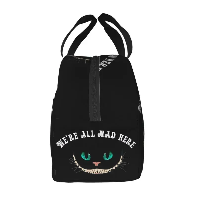 We'Re All Mad Here Lunch Bag Warm Cooler Insulated  Container Box Work Picnic Food Tote Bags