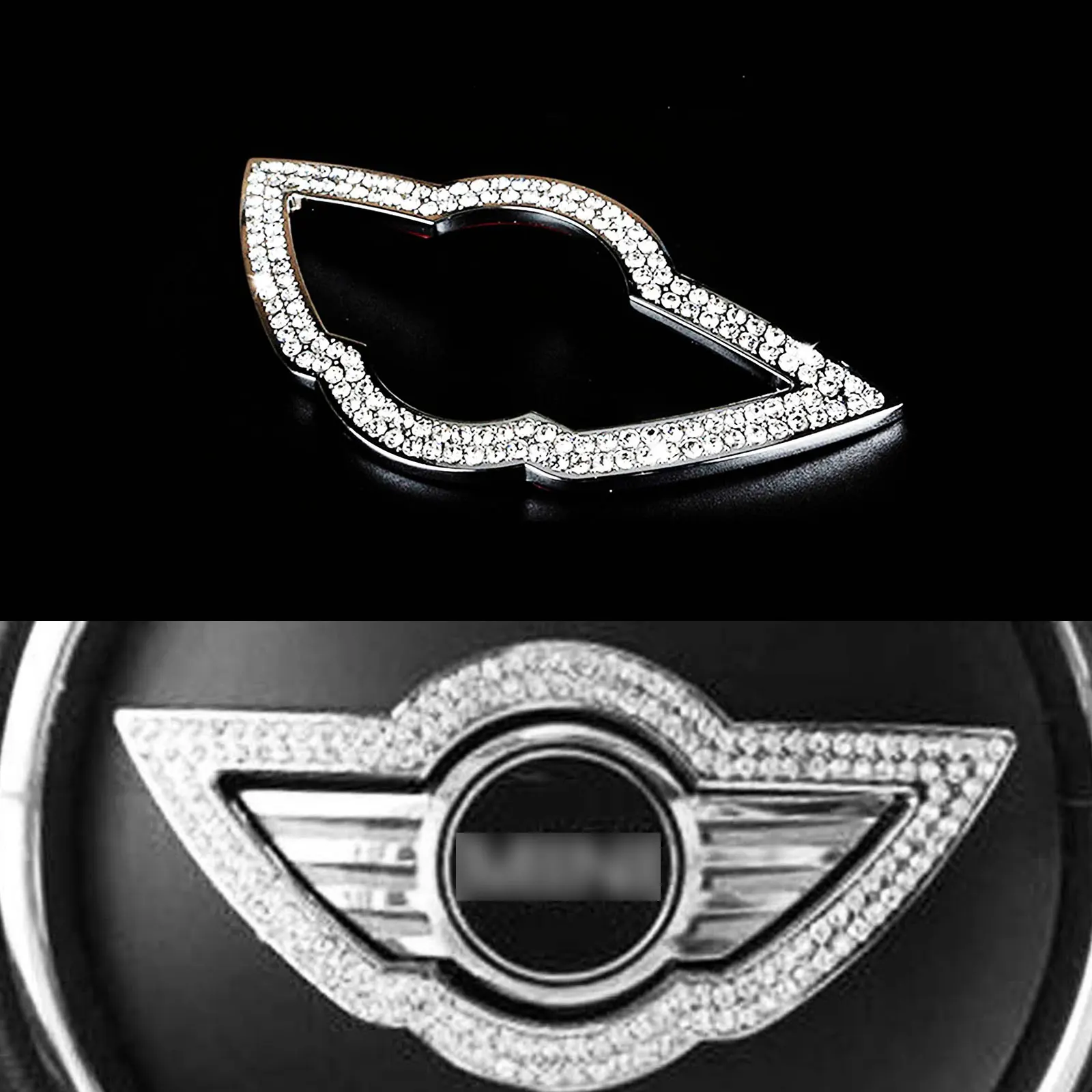 KJAUTOMAX For Mini Cooper F55 F56 R55 R56 Steering Wheel Decoration R50 R53 Ring Zinc Alloy Crystal