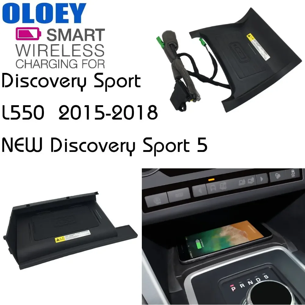 

OLOPKY For Land Rover QI Wireless charging Hidden Wireless charger Phone Holder Storage Box For Discovery Sport 5 L550