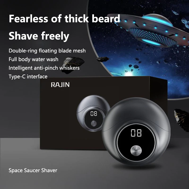 Lenovo Mini Electric Shaver for Men USB Charging Portable Flying Saucer Style Shaver Head