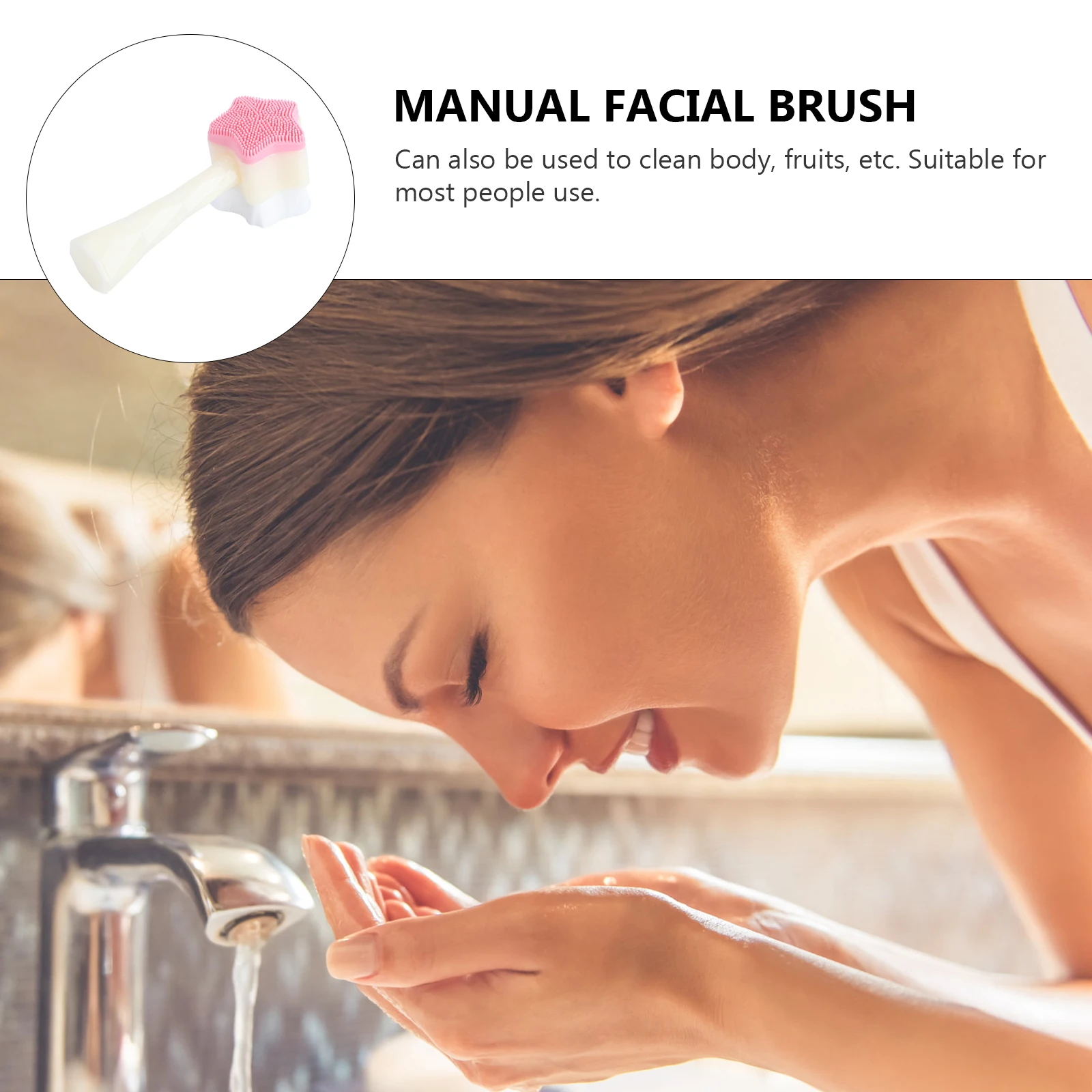 

Silicone Face Brush Spa Exfoliate Skincare Exfoliator Manual Gentle Facial Cleansing for Scrubber Wash Portable