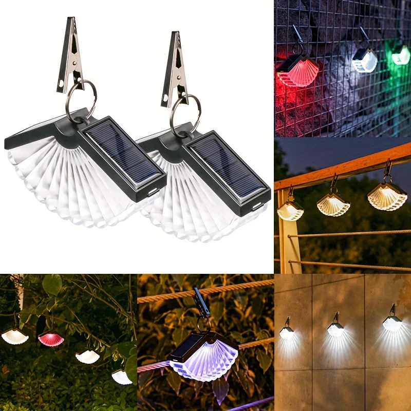 1PC Solar Wind Rotating Lamp Outdoor Waterproof Terrace Decoration Pendant Fan-Shaped Garden Courtyard Landscape Lighting