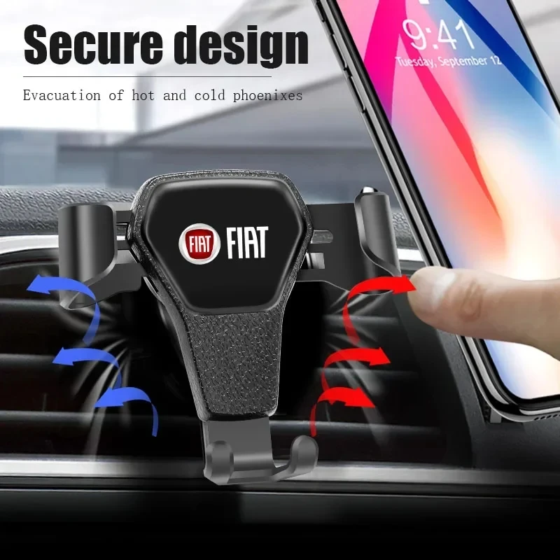 Soporte de teléfono para coche, Clip de ventilación de aire para coche, soporte para móvil, soporte GPS para FIAT Abarth 500 Punto Ducato Stilo Palio Bravo Pondo