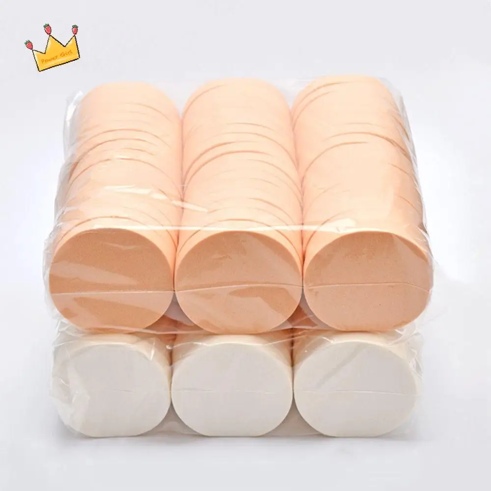 10Pcs Professional Round Foundation Sponge Large Super Soft Facial Powder Puff 90x15mm Dry Wet Dual-use Studio Dresser