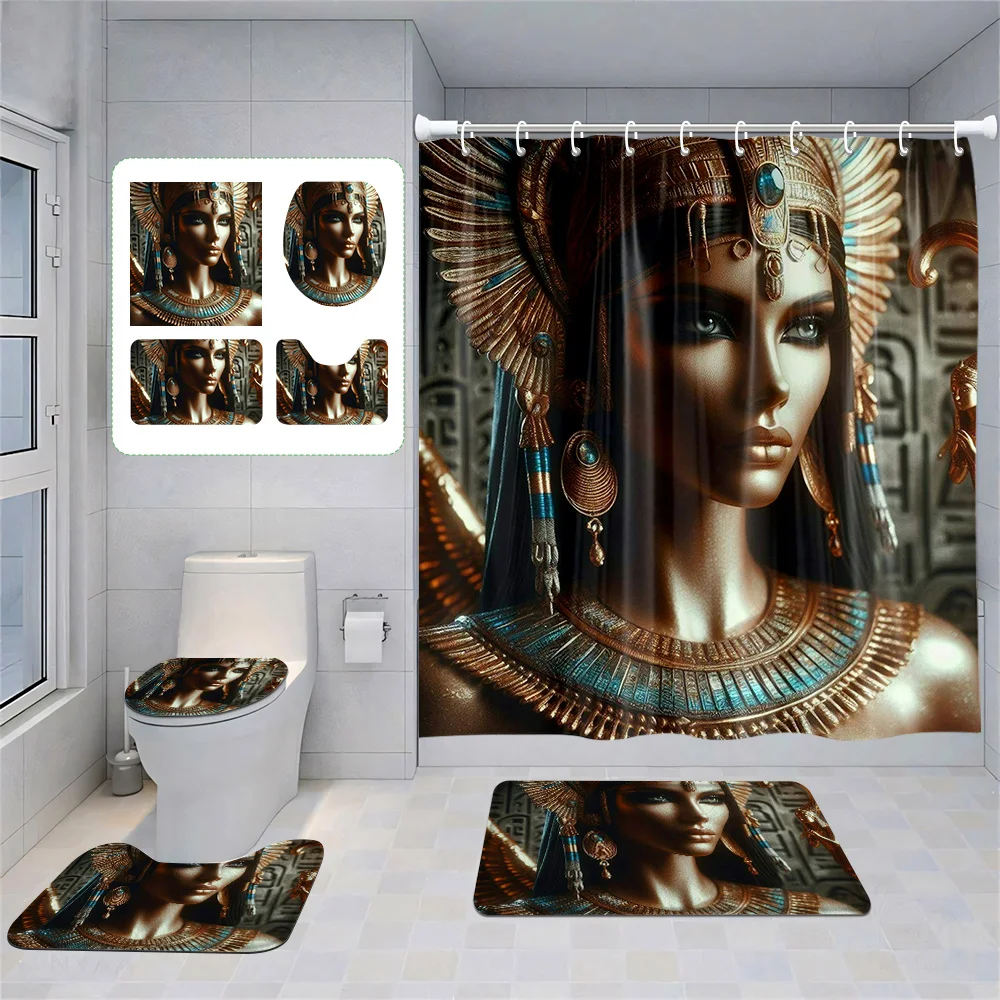 

Шторы для дома и душа, декоративные водонепроницаемые тканевые Нескользящие коврики для ванной, абсорбирующие современные занавески в скандинавском стиле, для Египта, Фараона