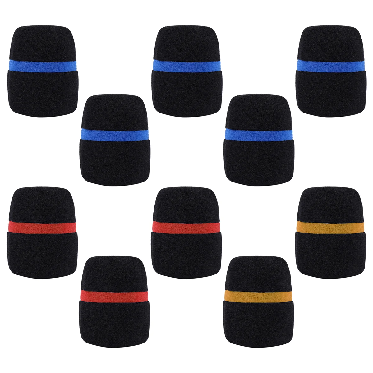 10 ชิ้นมือถือเวทีไมโครโฟนกระจกโฟมไมค์ปกคาราโอเกะสีดํา