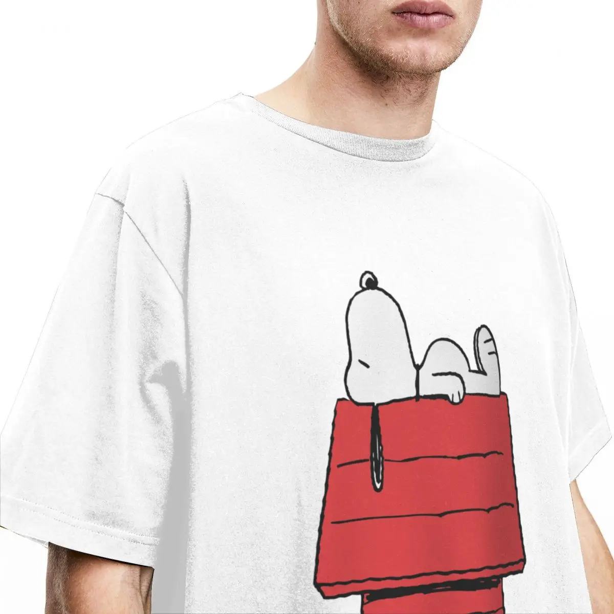 Funny Peanuts Snoopy Napping for Men Women T Shirt Snoopy's House Merchandise Tees T-Shirt 100% Cotton New Arrival Clothes