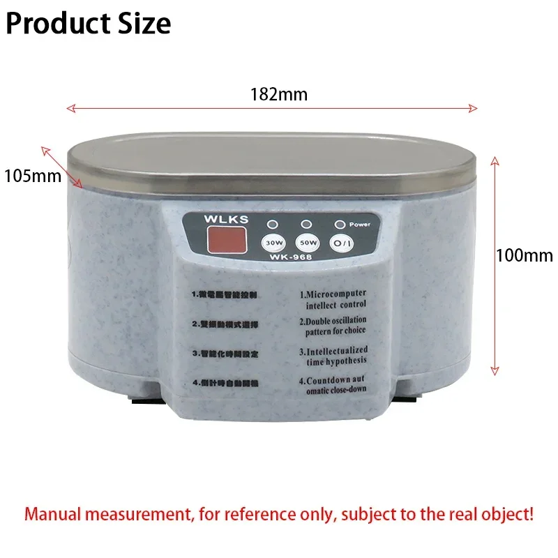 WLKS-968 بالموجات فوق الصوتية الأنظف آلة التنظيف المعدات والمجوهرات الهاتف المحمول اللوحة نظارات معدنية 30 واط 50 واط غسالة