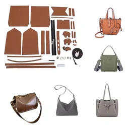 Classic DIY Material Bag Knitting Satchel Tote Handbags for Women with Detachable Elephant Pendant & Adjustable Crossbody Strap