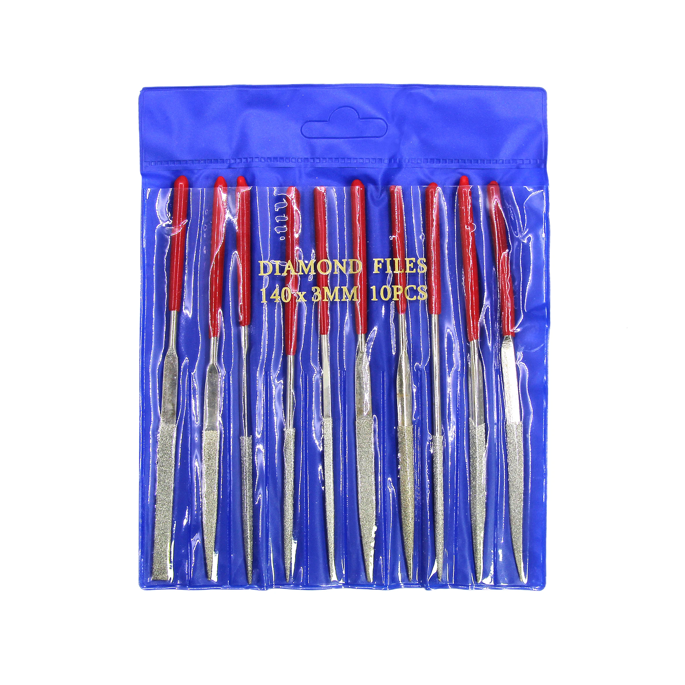 10pcs Hand Tools Diamond Coated Diamond File Set Round Flat Multifunctional File Square Red Jewelry File Wood Working