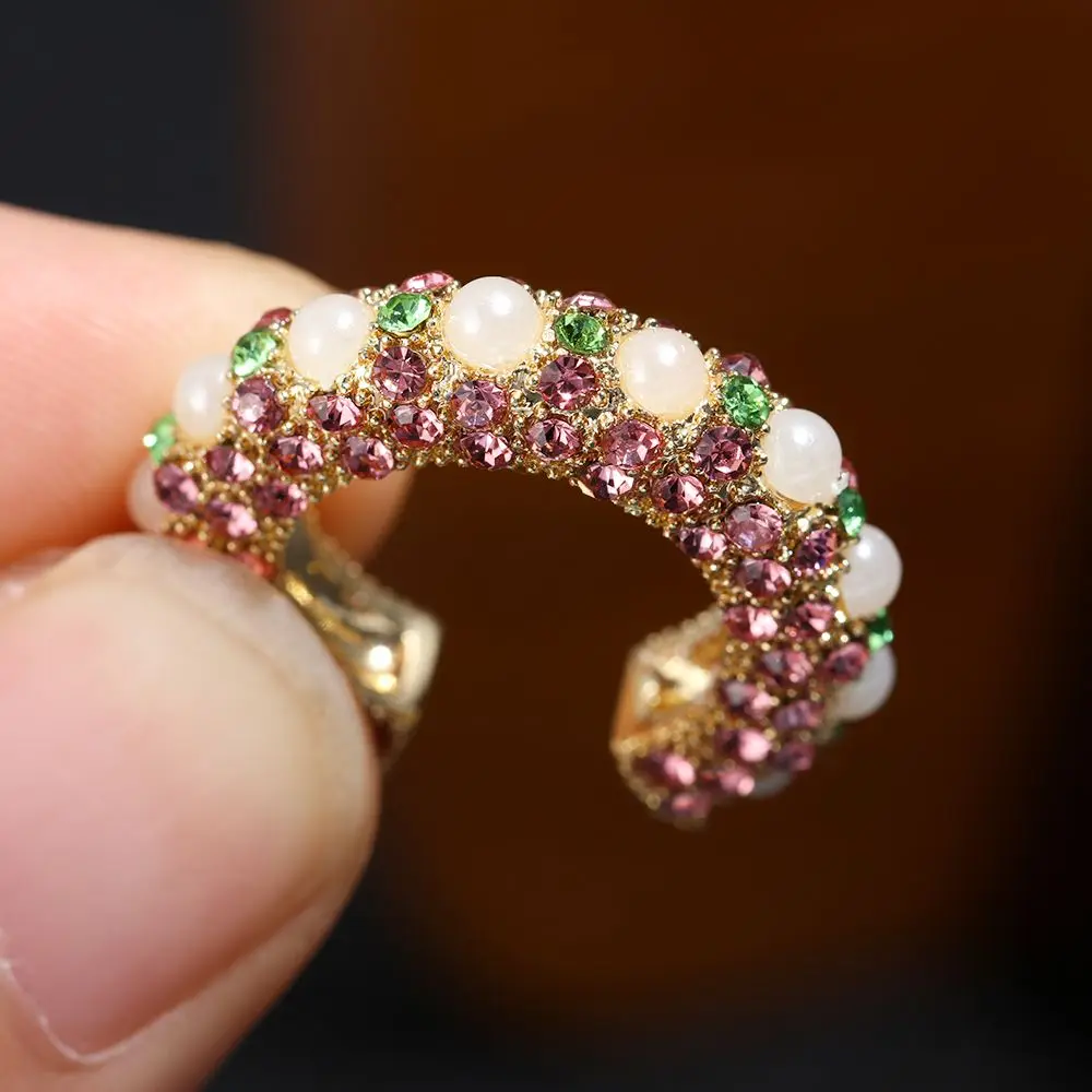 Accessorie No Pierced Rhinestone Dangle Jewelry Party CZ Cuff Earrings Statement C-shaped Cubic Zirconia Ear Cuff