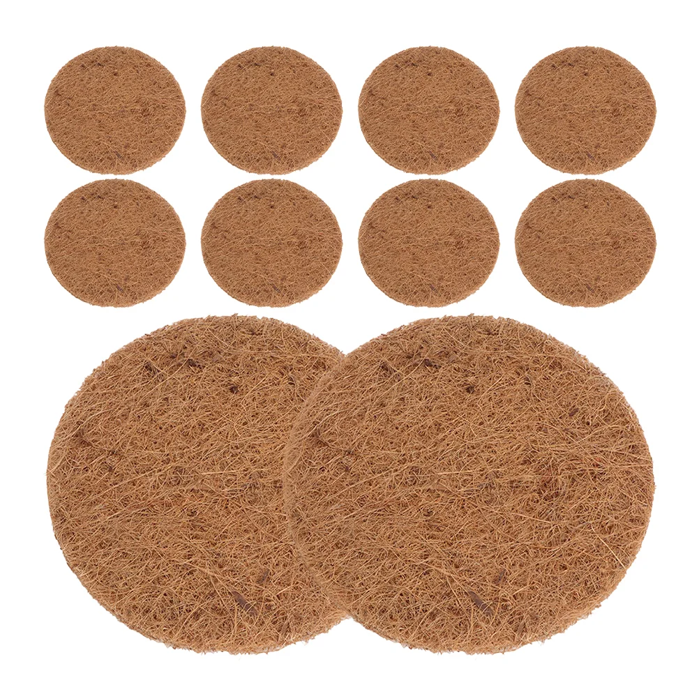 

10 Pcs Coconut Palm Mat Fiber Bird Nesting Pads Round Flowerpot Premium Eggs Mats Feeders for Outdoors