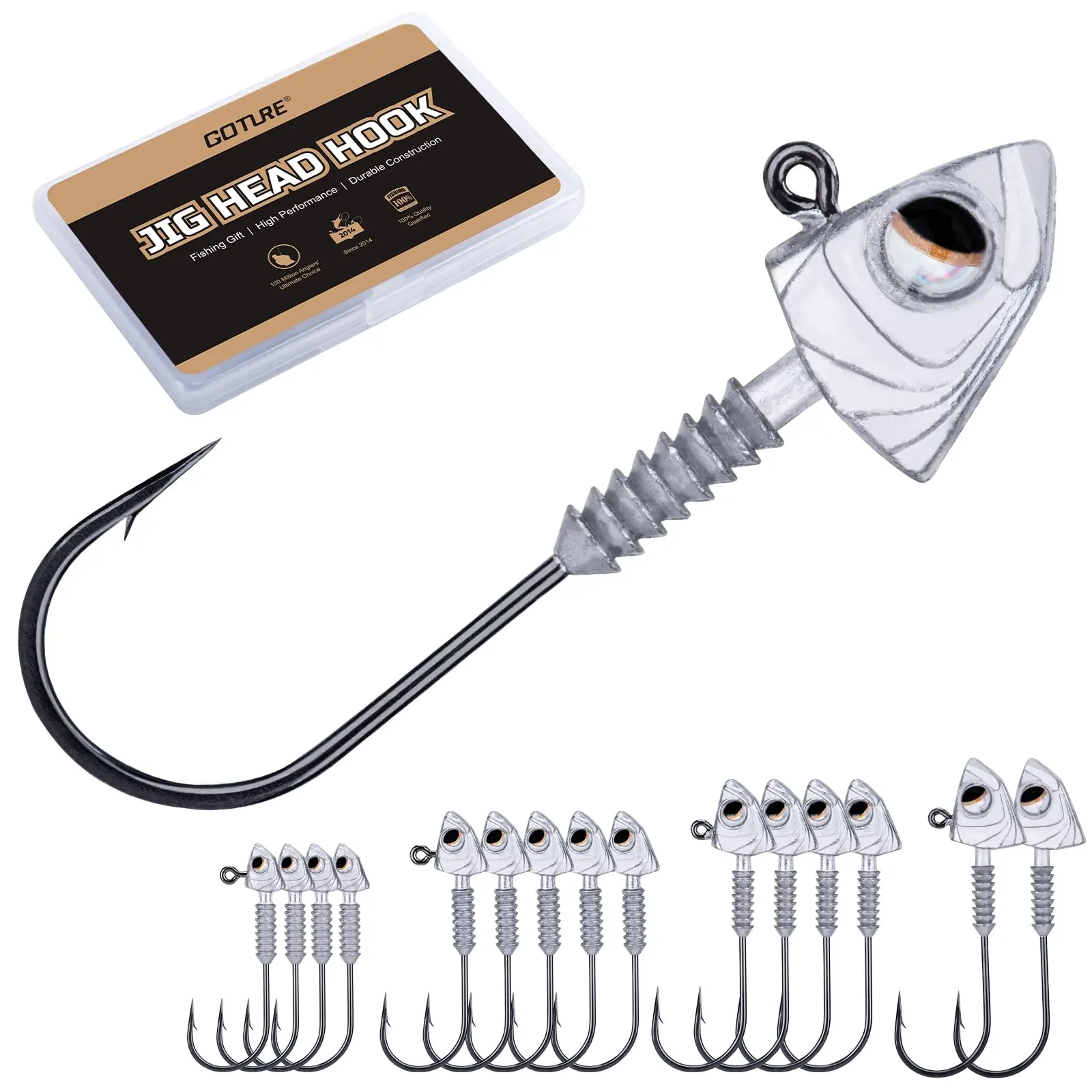 Anzuelos Jig Head Goture Swimbait – Acero carbono, ojos 3D y retenedor