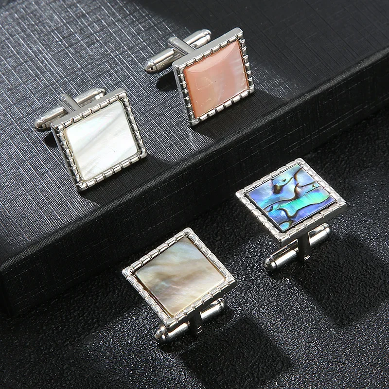 Colorful Glazed Square Cufflinks French Baked Paint Gradient Shirt Versatile Daily Use Unisex Accessories Simple and Exquisite