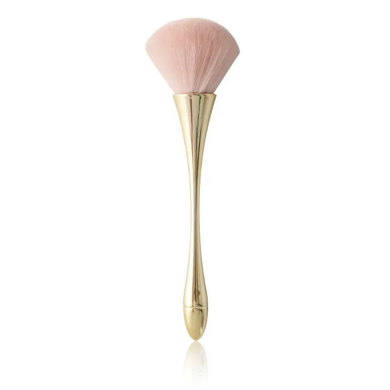 Brocha profesional para colorete en polvo, herramienta de maquillaje de 20cm, color oro rosa, cosmética grande