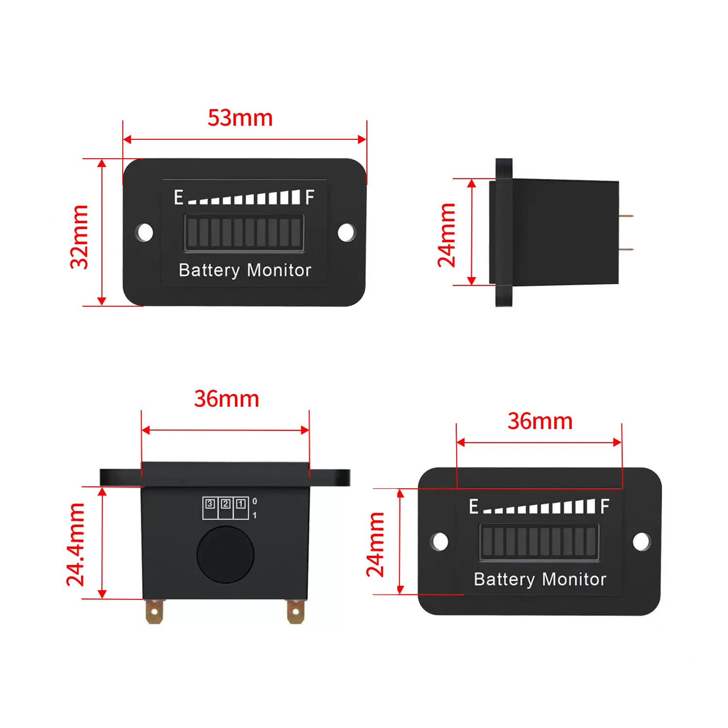 12V/24V/36V/48V/72V Car Battery Capacity Tester Monitor LED Display Waterproof Truck Battery Health Analyzer Auto Tester Tools