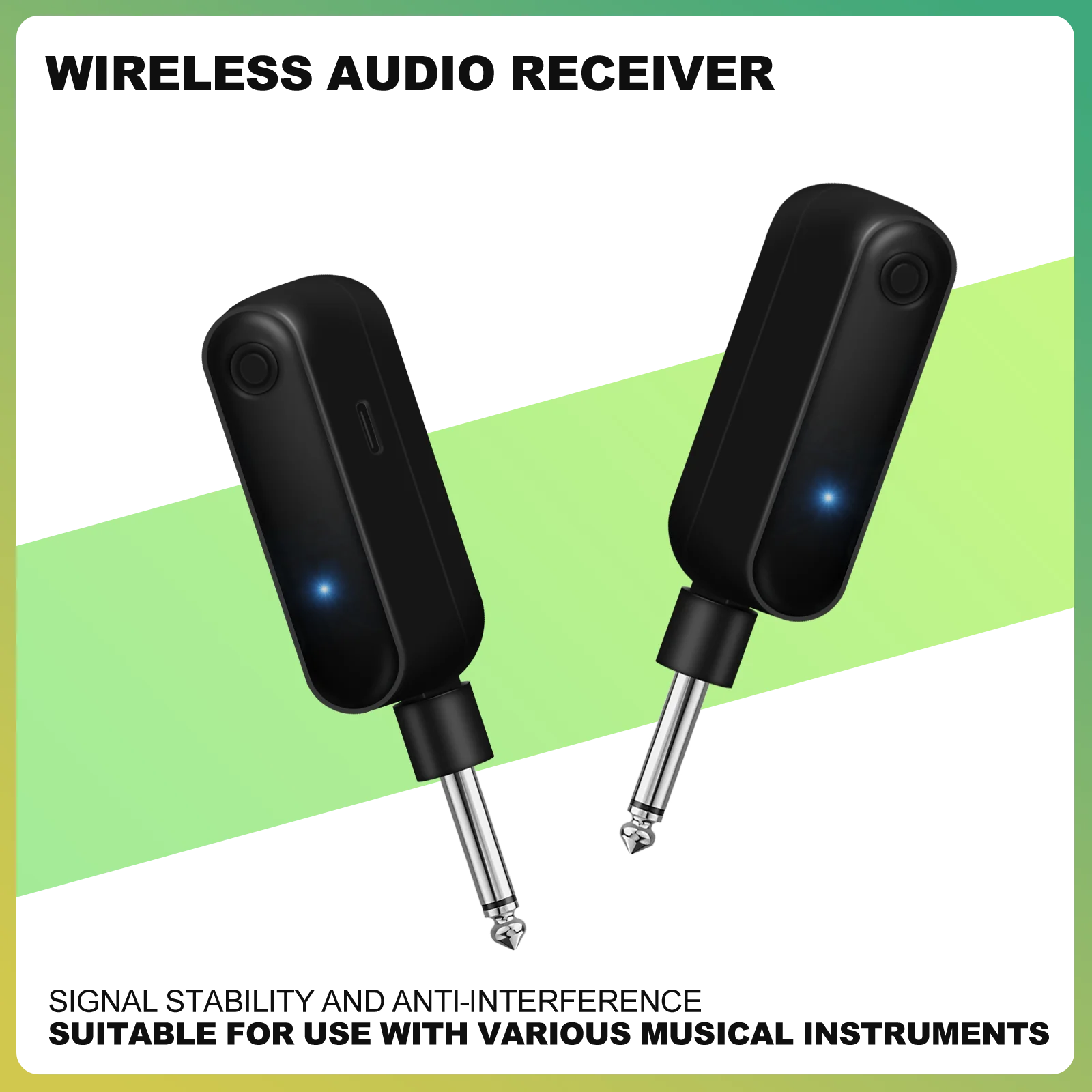 2.4G Electric Guitar Wireless System Transmitter Receiver Set Low latency Built-in Rechargeable For Electric Guitar Bass