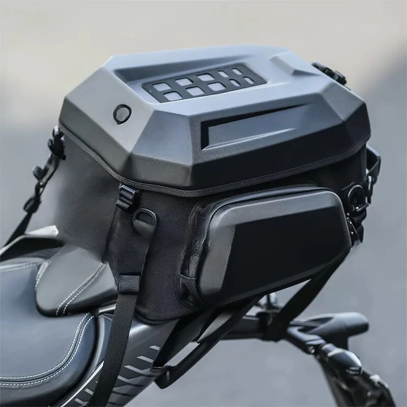 

Hard shell waterproof motorcycle bag trunk rear seat riding bag