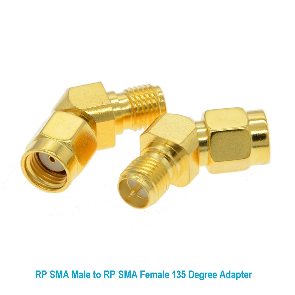 100PCS/lot RP-SMA Male to RP-SMA Female Jack 135 Degree For WiFi Antenna Raido Antenna SMA to SMA RF Coaxial Adapter Wholesales