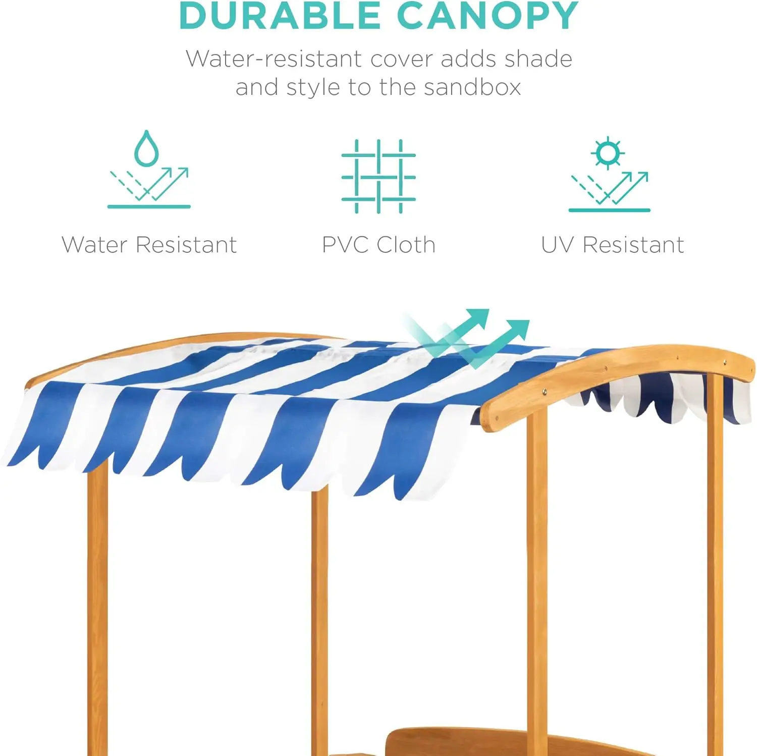 Cabane en bois pour enfants, bac à sable, station de jeu pour enfants, extérieur, arrière-cour avec 2 sièges de banc, abat-jour modifié contre les UV