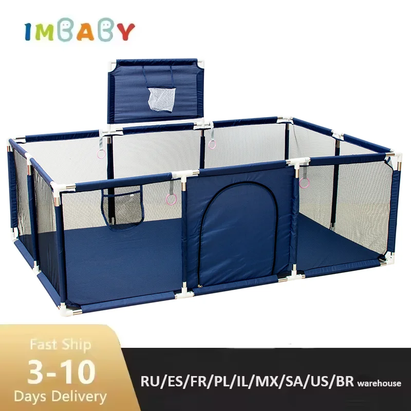 IMBABY Rectangle Baby Playpens Washable Playpen for Children Large Children's Play Playpen Safety Barries Fence Baby Playground