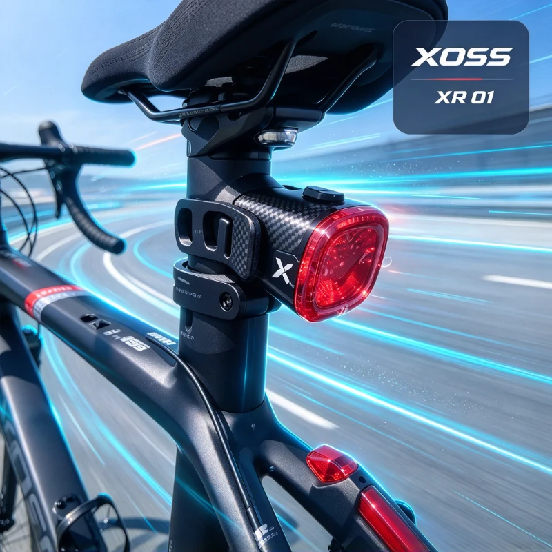 XOSS XR01 Cycling Tail Light Saddle Seatpost Mount Smart Brake Detection USB Rechargeable Waterproof Garmin Wahoo Bike Computer