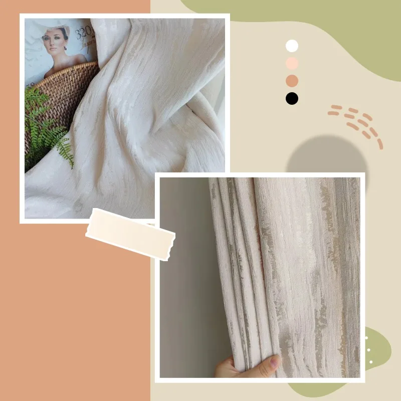 Curtains for Living Dining Room Bedroom Blackout Luxury Custom Size French Cream Style Jacquard Chenier European Window  Modern