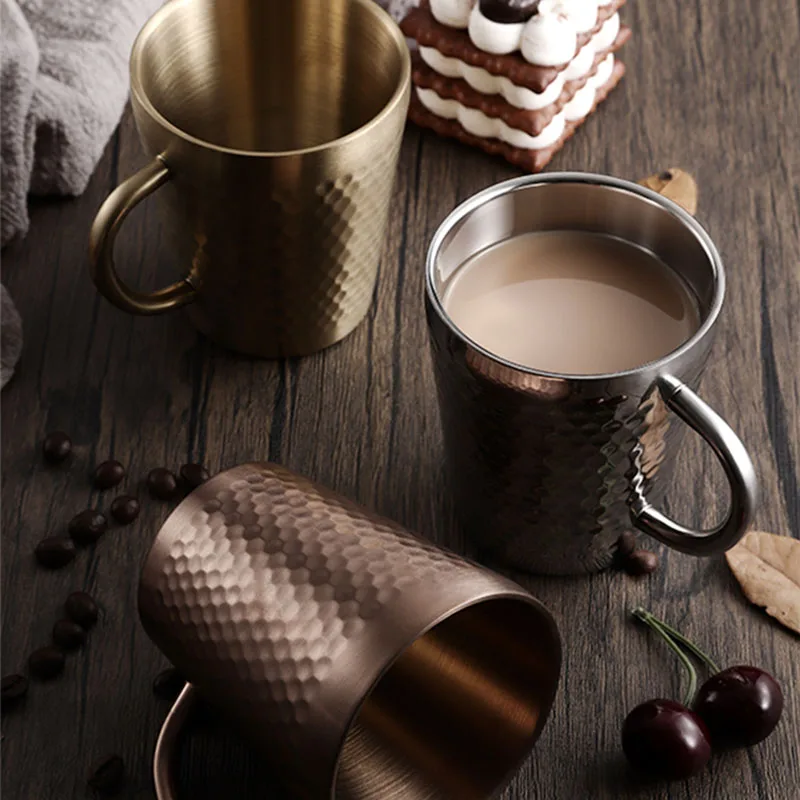 Stainless Steel Coffee Cup Modern Korean Handle Dessert Reusable Coffee Travel Mug Girls Original Tazzine Caffe Tableware