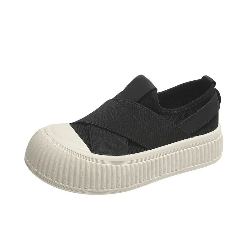 Frauen Schuhe Turnschuhe 2024 Sommer neue atmungsaktive kleine weiße Schuhe Studentin dicke Sohle Plattform Schuhe Casual Board Schuhe