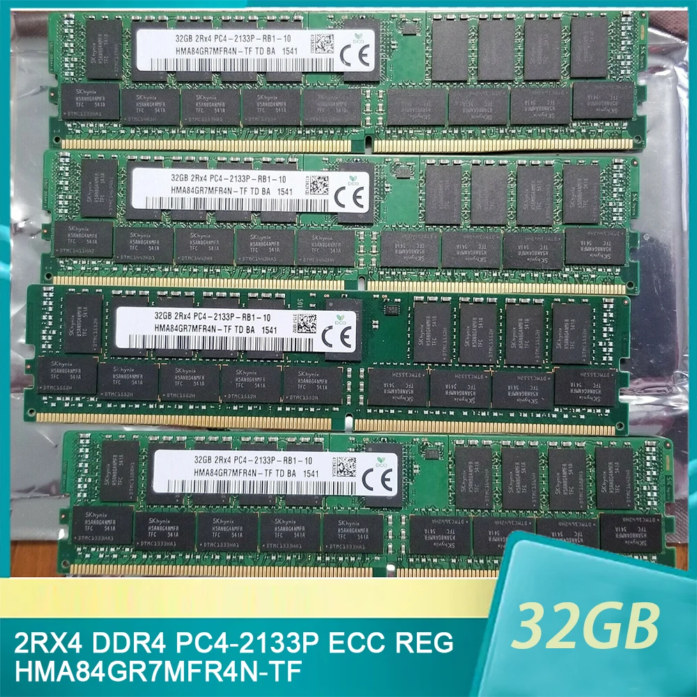 1 Pcs RAM 32GB 32G 2RX4 DDR4 2133 PC4-2133P ECC REG HMA84GR7MFR4N-TF For SK Hynix Memory