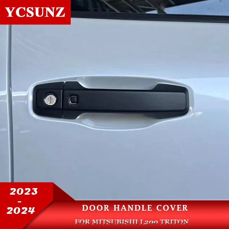 

Matte Black Door Handle Cover Trim For Mitsubishi L200 Triton 2023 2024 Pickup truck Car Accessories