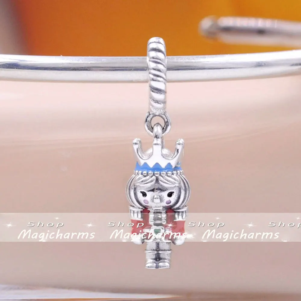 925 Sterling Silver Festive Nutcracker 2022 Dangle Charm Bead Fits European DIY Style Bracelets Necklaces