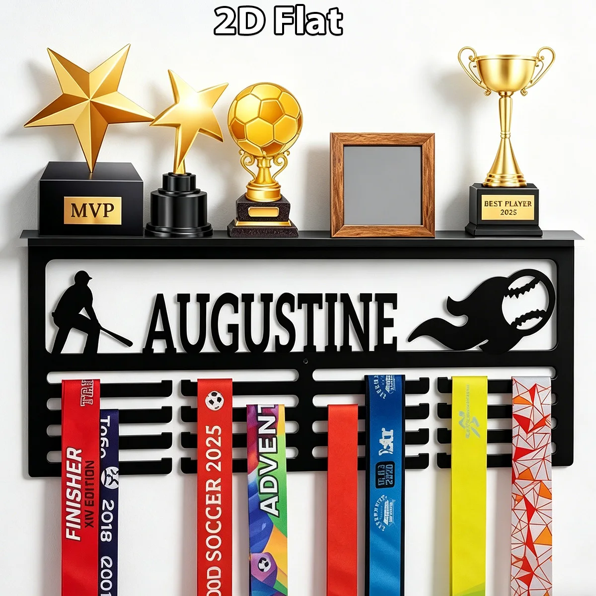 1Pc Custom Cool baseball Metal Medal Holder Rack,Hang Metal Wall Art,Home Decor Sports Award rack storage rack,Birthday Gift