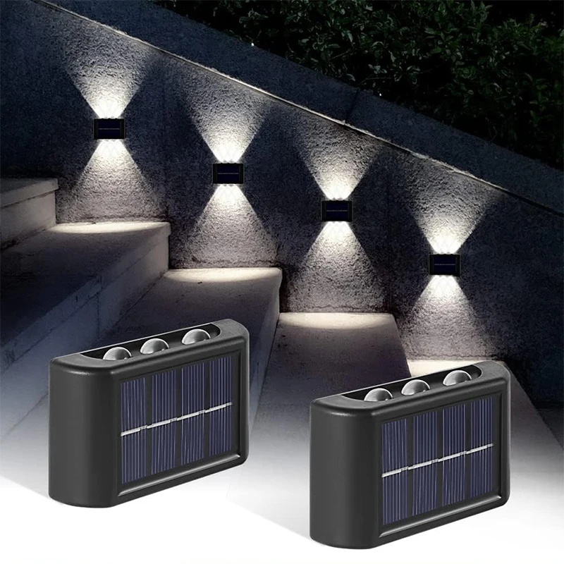 

Solar Wall Lamp Outdoor Waterproof Solar Lights Up And Down Convex lens Lighting For Garden Street Landscape Balcony Outdoor Dec