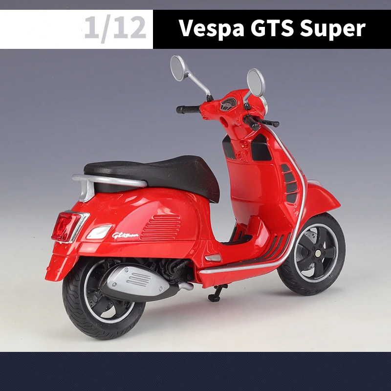 WELLY 1/12 Vespa GTS Super 2020 modèle de moto moulé sous pression jouet véhicule Collection Autobike tout-terrain Autocycle jouets voiture